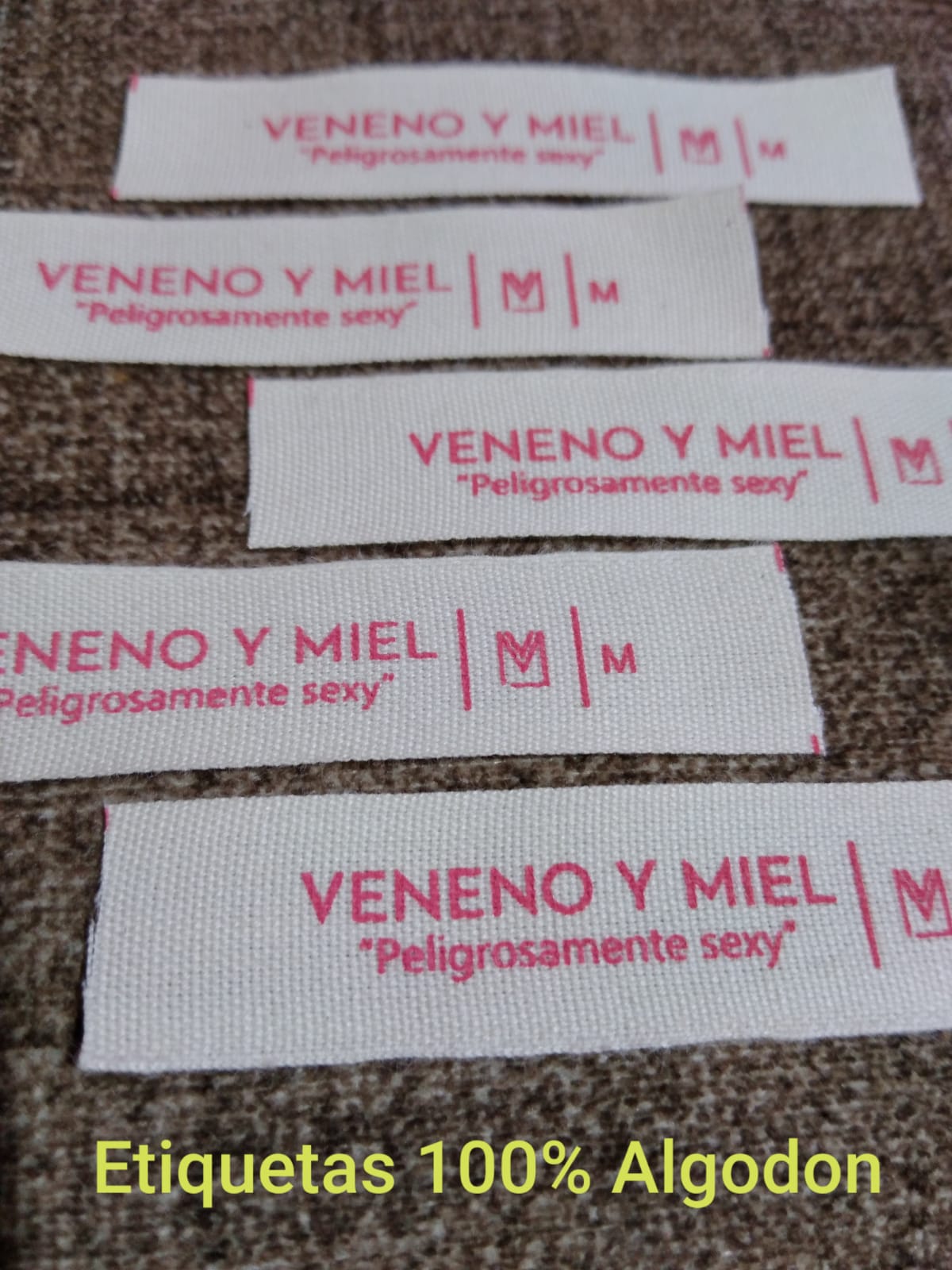 Etiquetas Estampadas en  Algodón  y Twill 100%